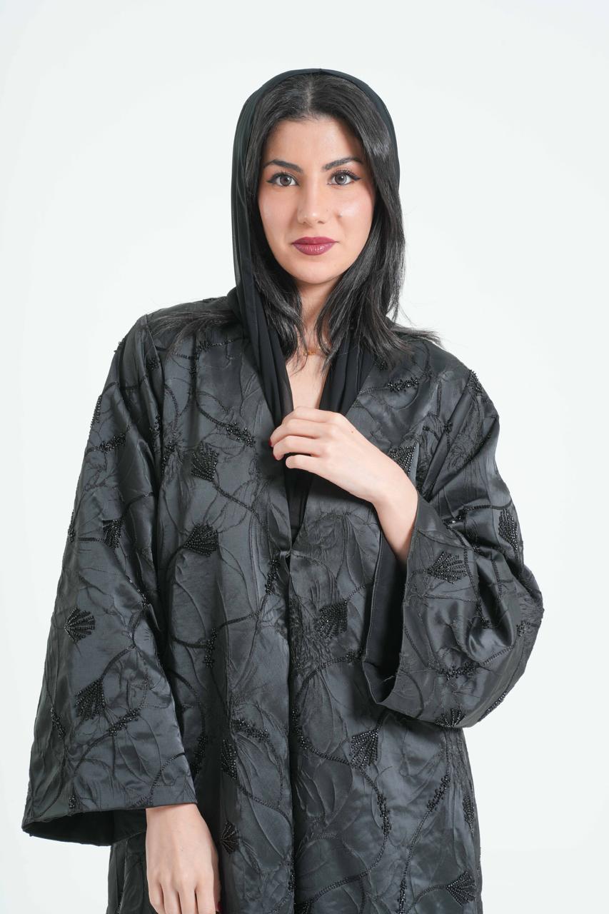 OSH0032 - Black with delicate hand embroidery