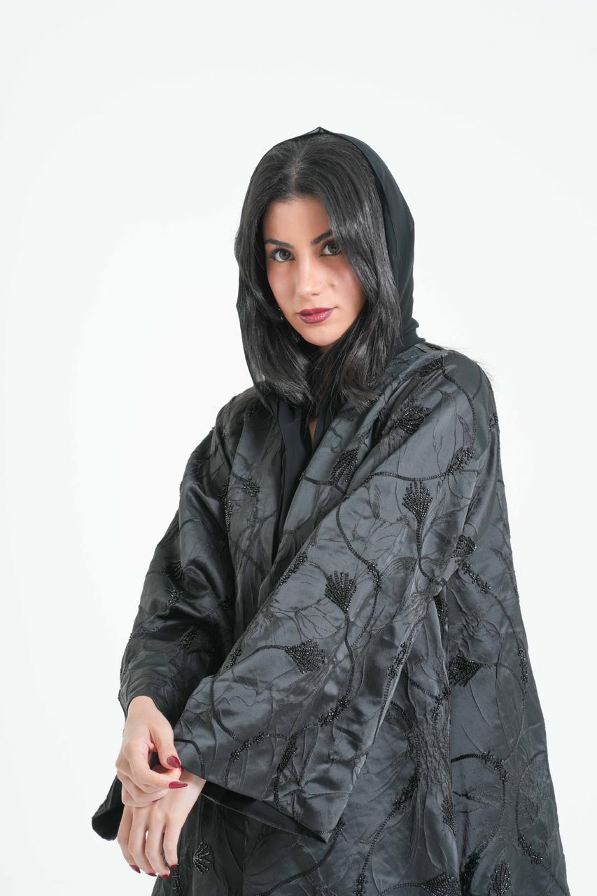 OSH0032 - Black with delicate hand embroidery