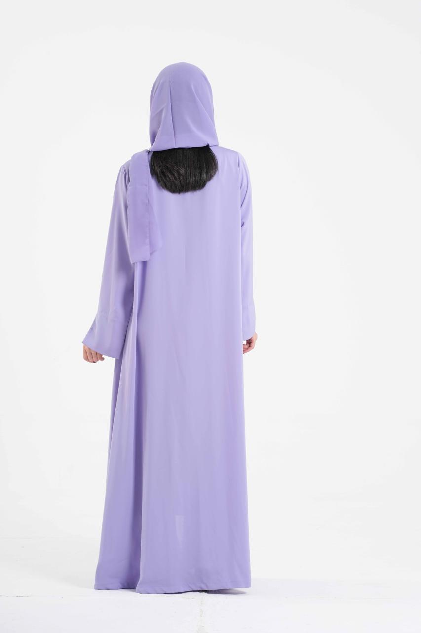 OSH0041 - Light Lilac Abaya crafted in flowing Crepe