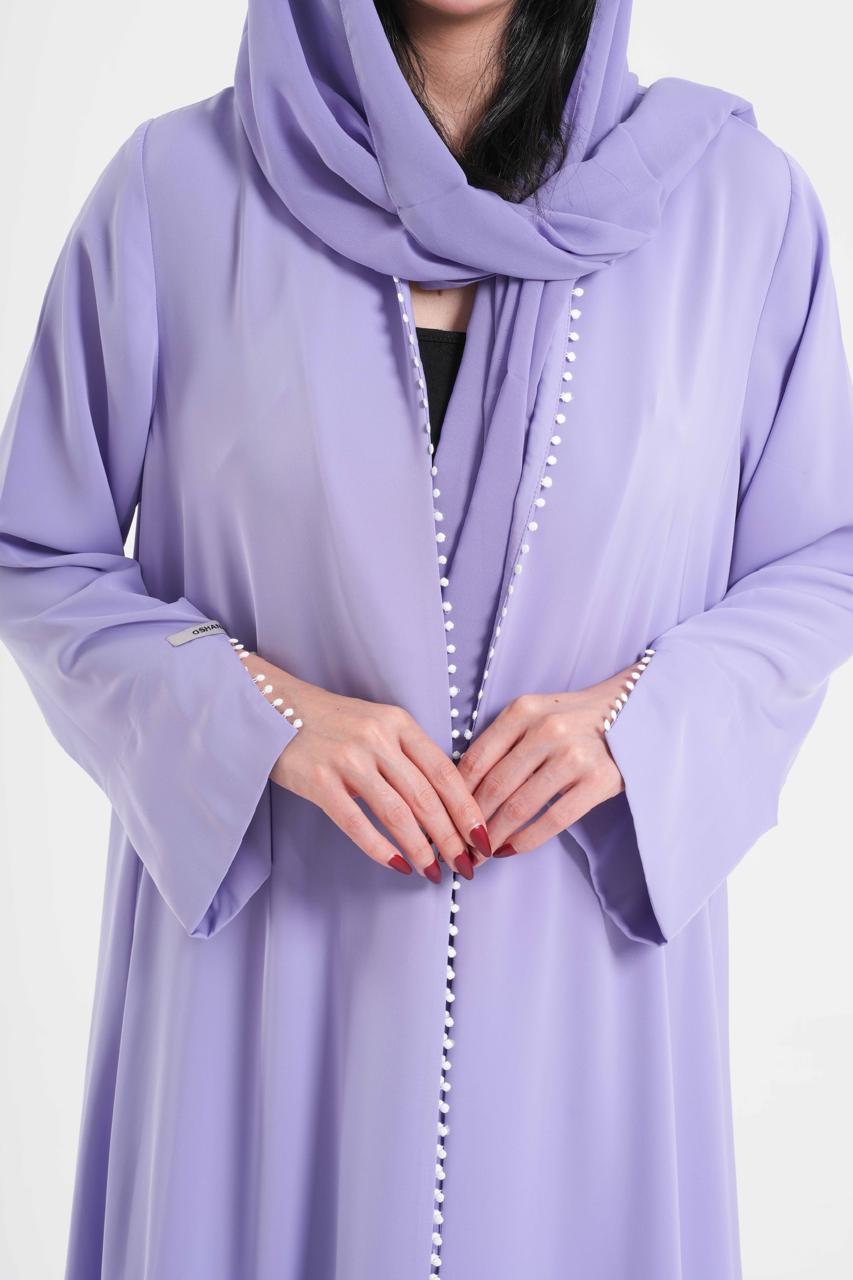 OSH0041 - Light Lilac Abaya crafted in flowing Crepe