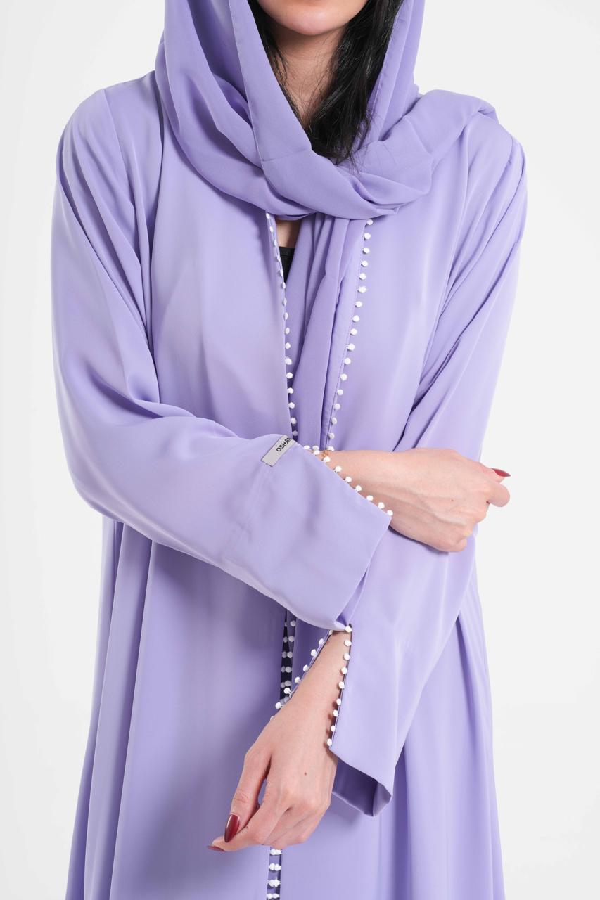 OSH0041 - Light Lilac Abaya crafted in flowing Crepe