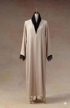 OSH0071 - Taupe Italian crepe with delicate French lace