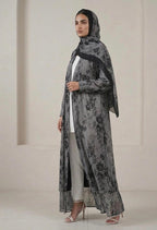 OSH0073 - Oshana’s monochrome chiffon abaya