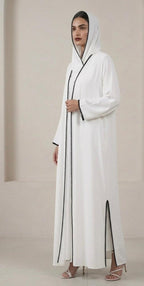 OSH0044 - Oshana Ivory in luxurious Italian crepe, finished with delicate lace details