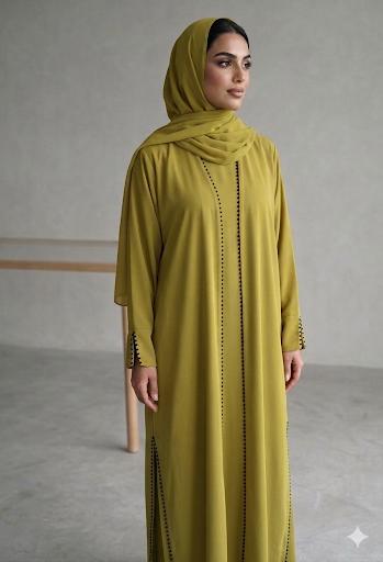 OSH0045 - Oshana Misted MariGold in Italian crepe with delicate lace.